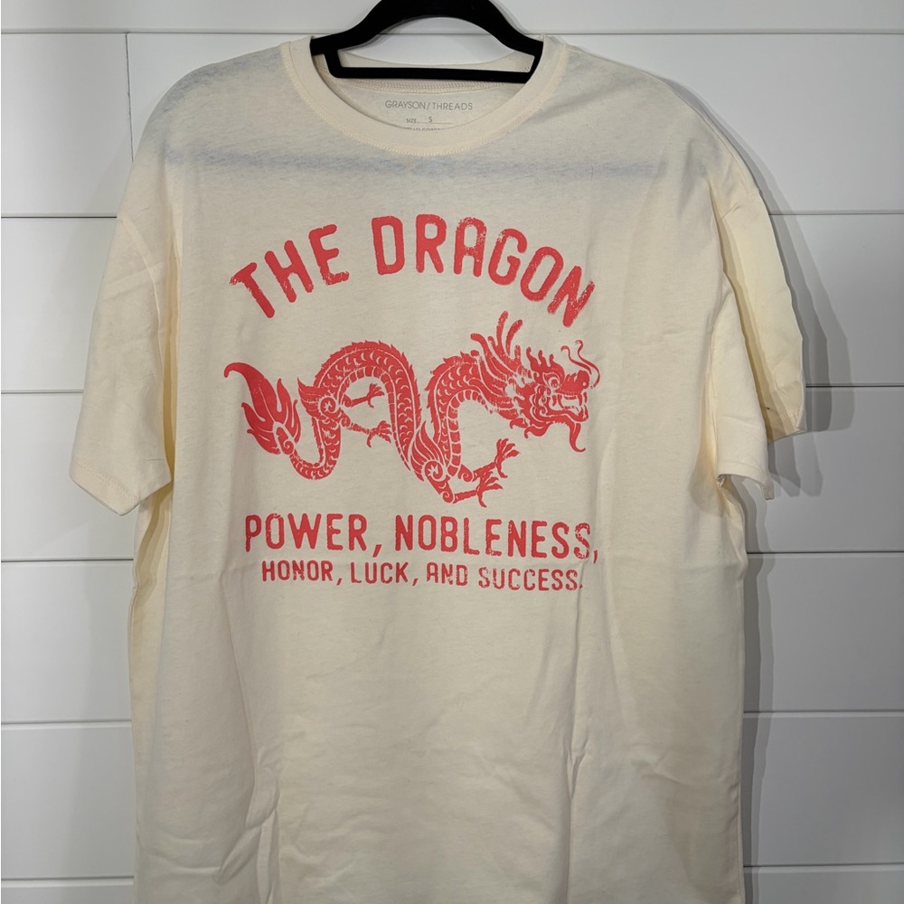 Grayson Threads Cream Tee with Red Dragon Graphic